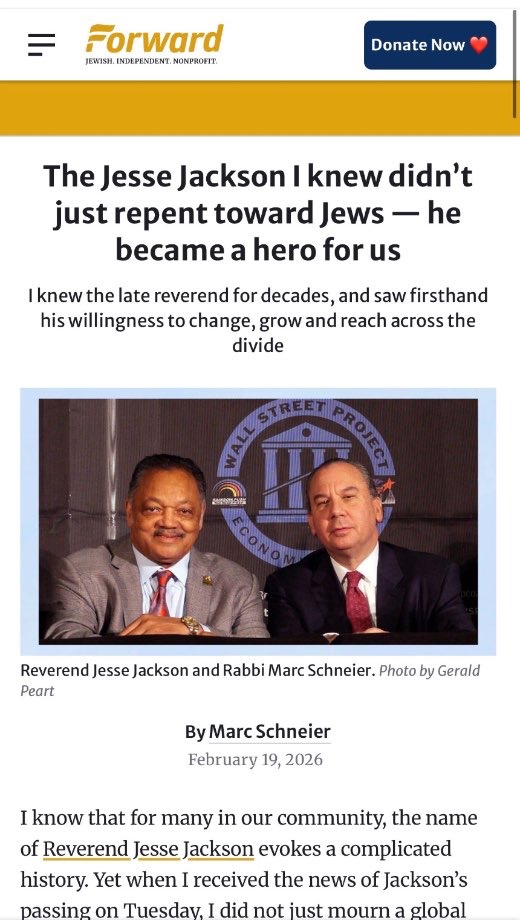 The Jesse Jackson I knew didn\u2019t just repent toward Jews \u2014 he became a hero for us — The Forward