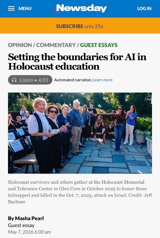Setting the boundaries for AI in Holocaust education — Newsday