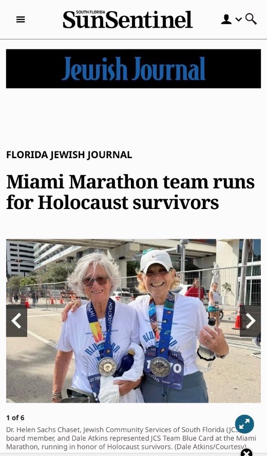 Sun Sentinel: Miami Marathon team runs for Holocaust survivors