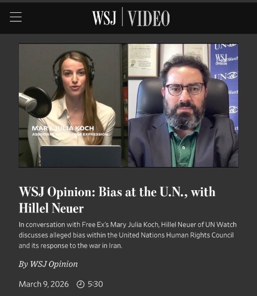 WSJ Opinion: Bias at the U.N., with Hillel Neuer — The Wall Street Journal